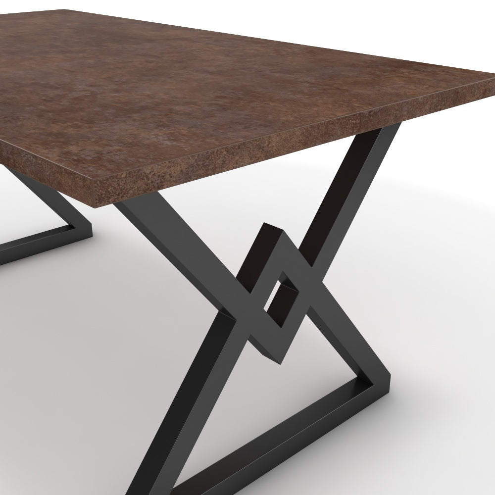 Étkezőasztal - Uttama fekete lábbal - Ferro bronz, méret: 160x90