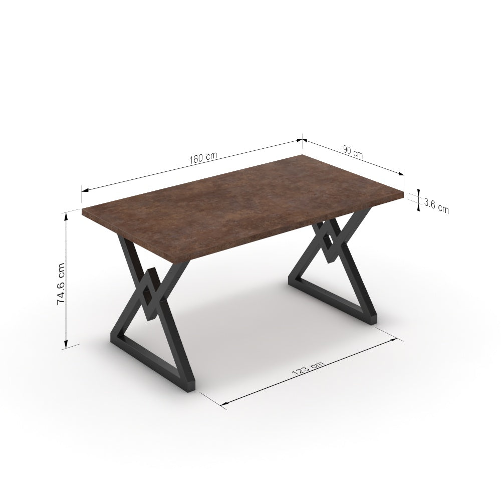 Étkezőasztal - Uttama fekete lábbal - Ferro bronz, méret: 160x90