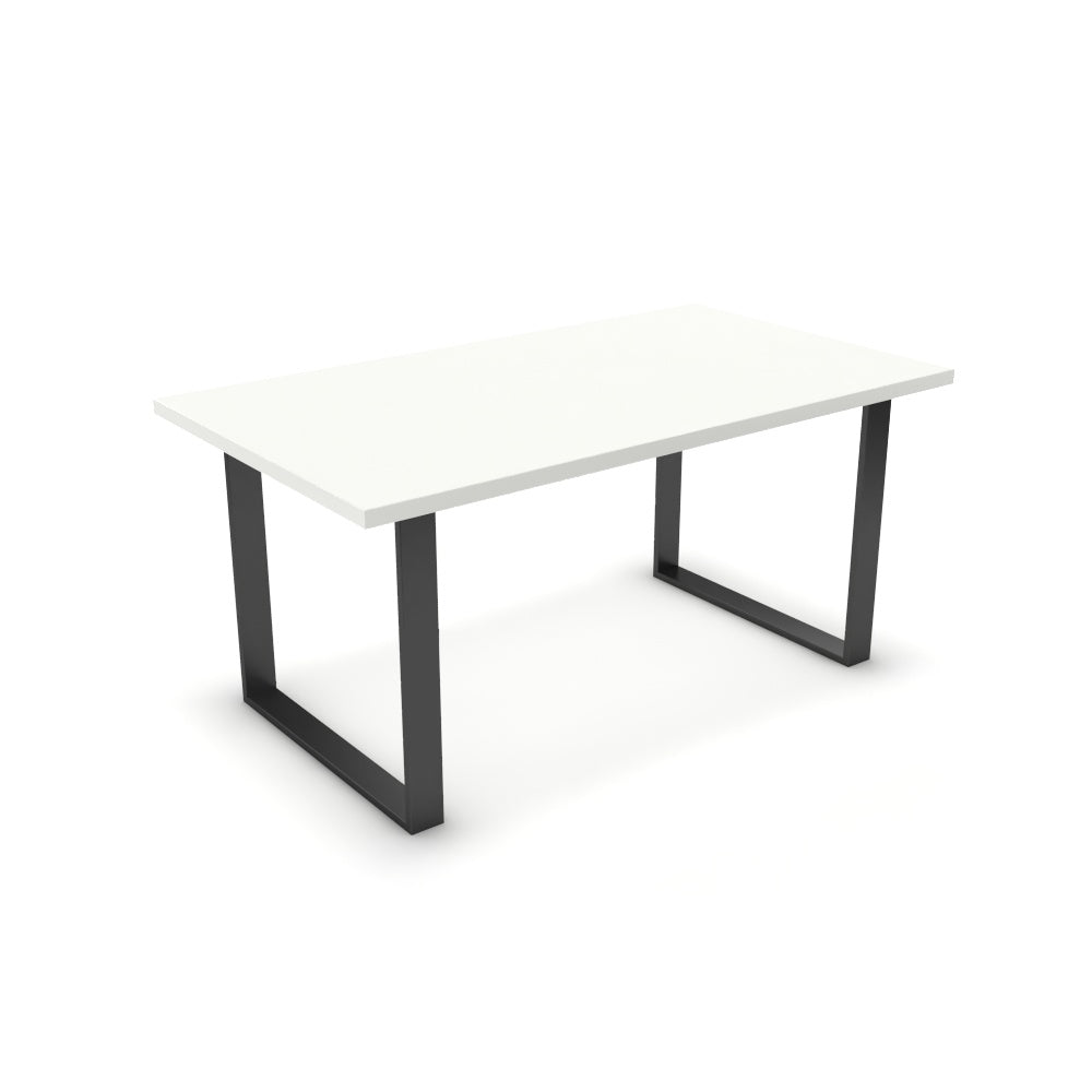 Étkezőasztal - Antara fekete lábbal - Alpesi fehér, méret: 160x90
