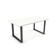 Étkezőasztal - Antara fekete lábbal - Alpesi fehér, méret: 160x90
