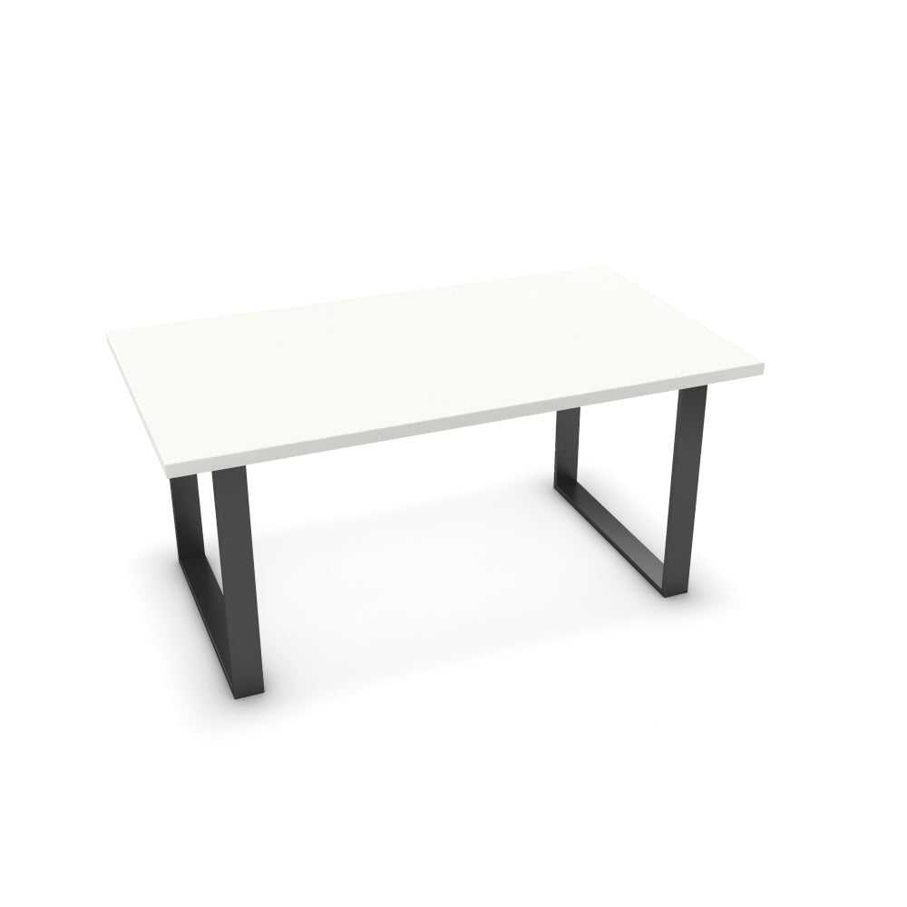 Étkezőasztal - Antara fekete lábbal - Alpesi fehér, méret: 160x90