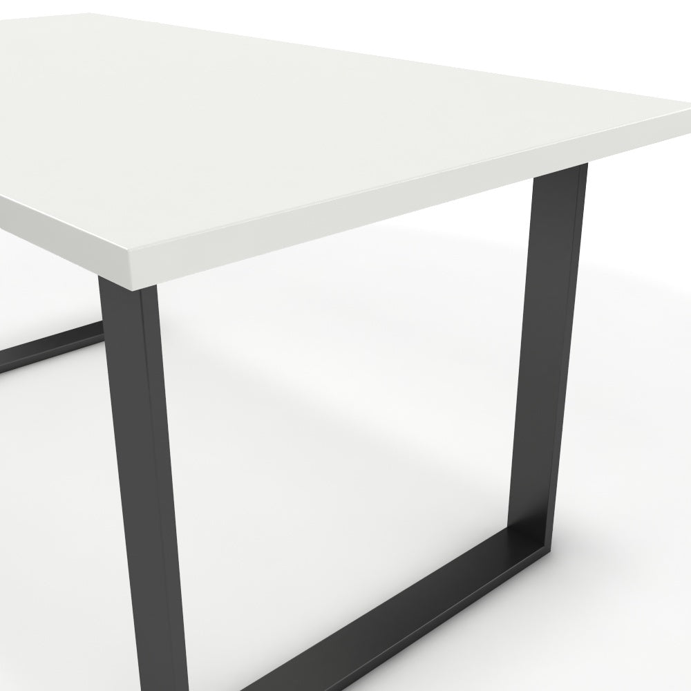 Étkezőasztal - Antara fekete lábbal - Alpesi fehér, méret: 160x90
