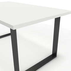 Étkezőasztal - Antara fekete lábbal - Alpesi fehér, méret: 160x90