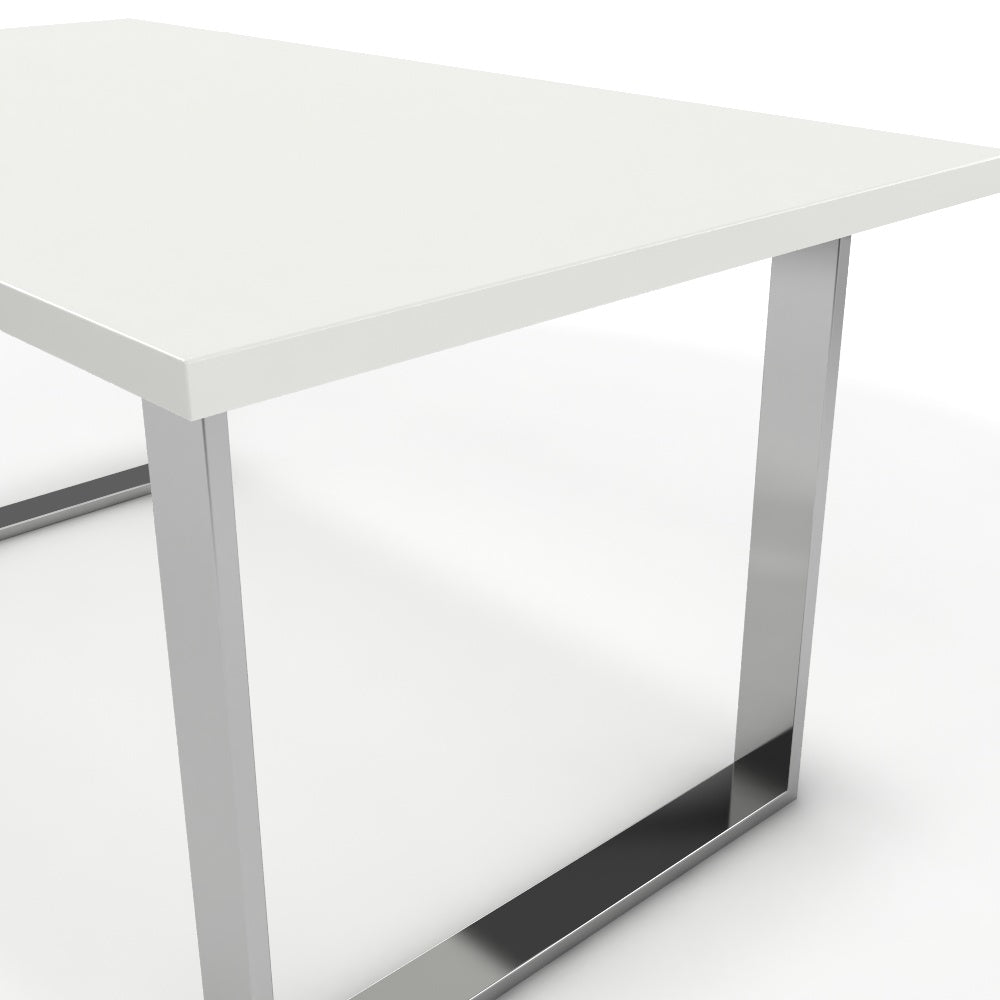 Étkezőasztal - Antara króm lábbal - Alpesi fehér, méret: 160x90