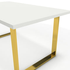 Étkezőasztal - Antara arany lábbal - Alpesi fehér, méret: 160x90