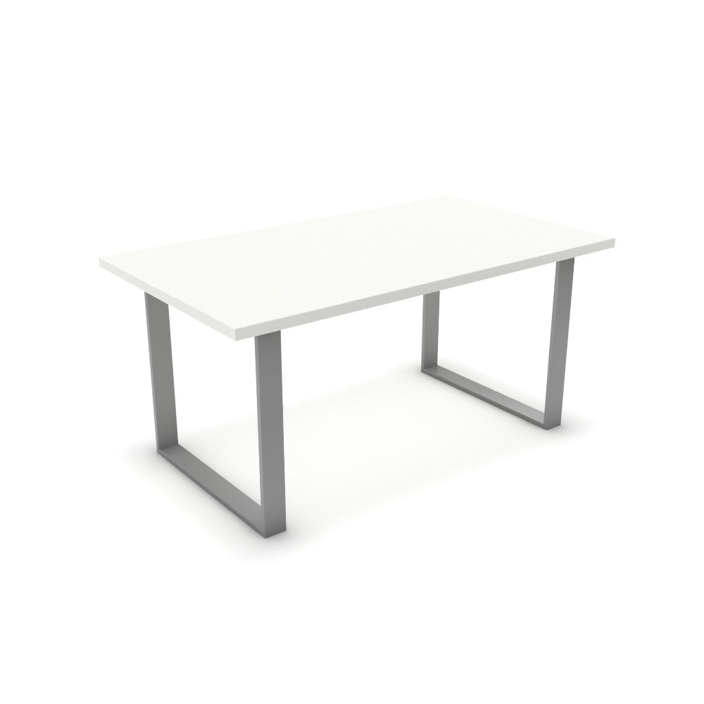 Étkezőasztal - Antara festett ezüst lábbal - Alpesi fehér, méret: 160x90