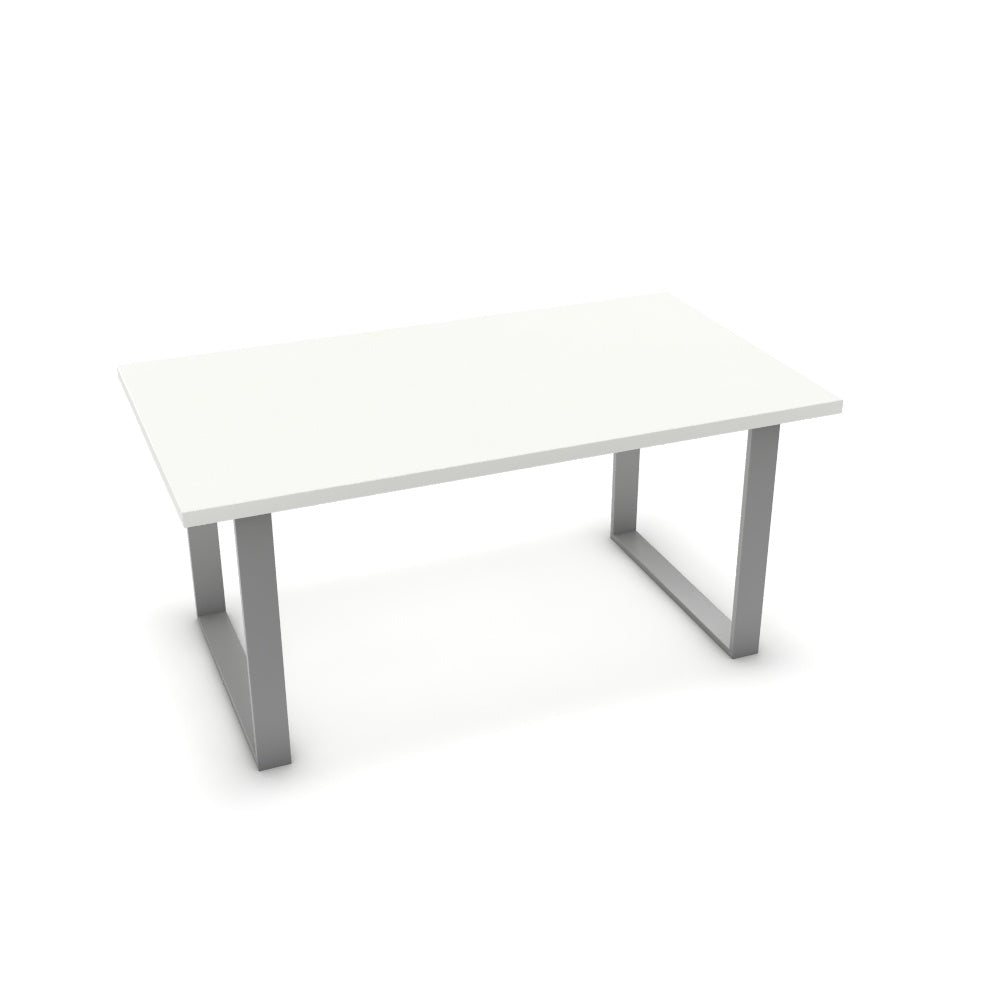 Étkezőasztal - Antara festett ezüst lábbal - Alpesi fehér, méret: 160x90