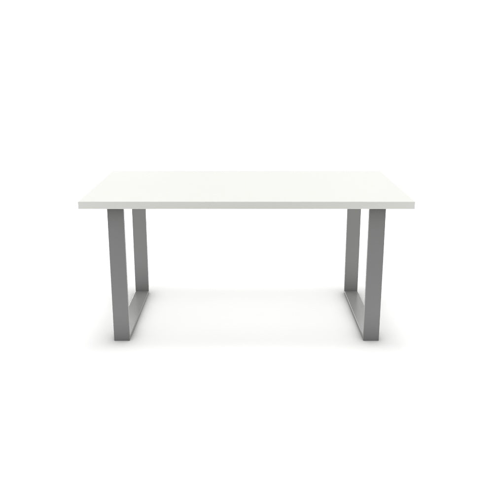 Étkezőasztal - Antara festett ezüst lábbal - Alpesi fehér, méret: 160x90