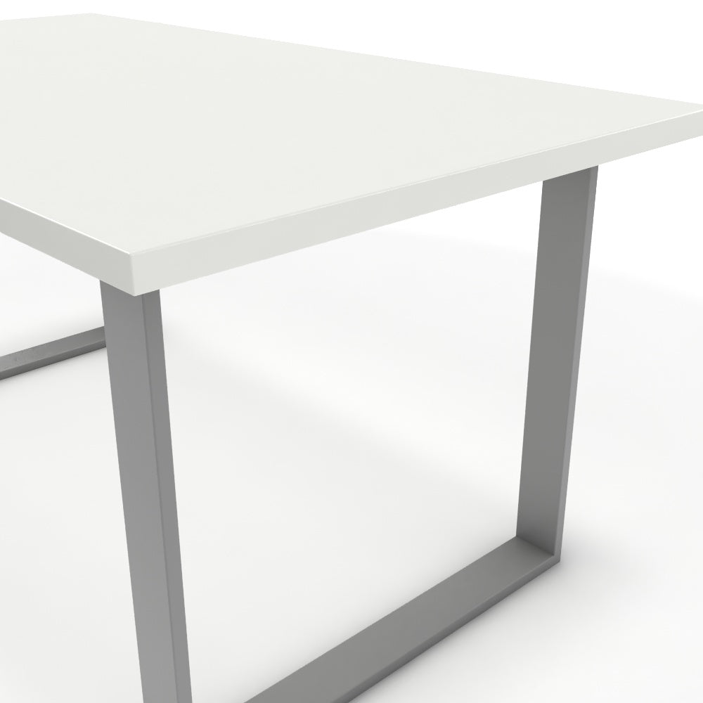 Étkezőasztal - Antara festett ezüst lábbal - Alpesi fehér, méret: 160x90