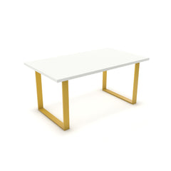 Étkezőasztal - Antara festett arany lábbal - Alpesi fehér, méret: 160x90
