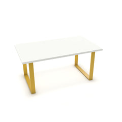 Étkezőasztal - Antara festett arany lábbal - Alpesi fehér, méret: 160x90