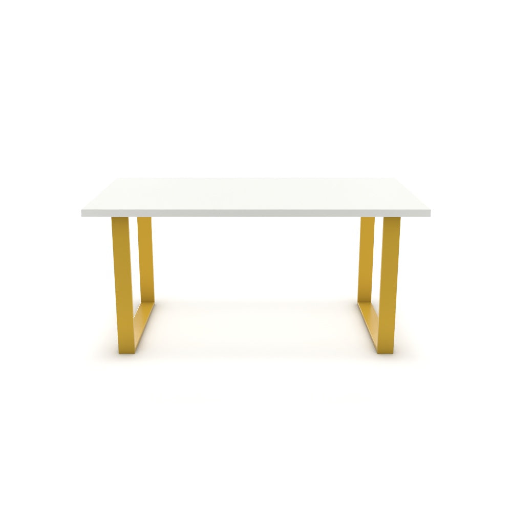 Étkezőasztal - Antara festett arany lábbal - Alpesi fehér, méret: 160x90