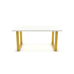 Étkezőasztal - Antara festett arany lábbal - Alpesi fehér, méret: 160x90