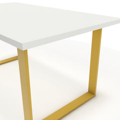 Étkezőasztal - Antara festett arany lábbal - Alpesi fehér, méret: 160x90