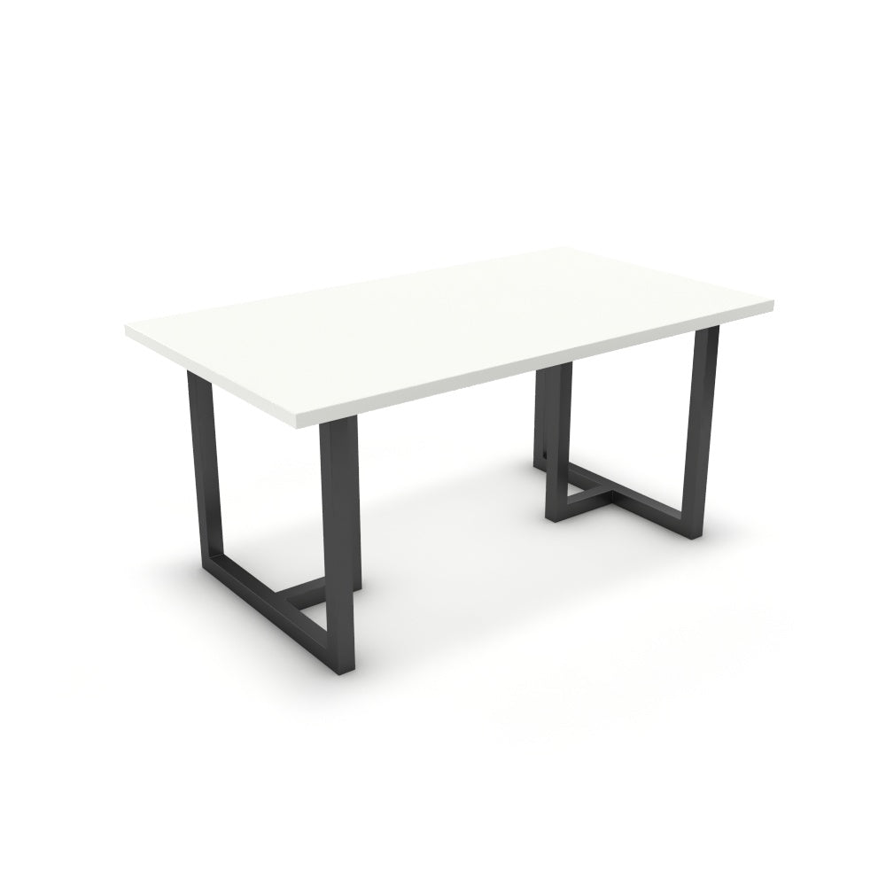 Étkezőasztal - Asara fekete lábbal - Alpesi fehér, méret: 160x90