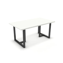 Étkezőasztal - Asara fekete lábbal - Alpesi fehér, méret: 160x90