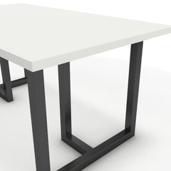 Étkezőasztal - Asara fekete lábbal - Alpesi fehér, méret: 160x90
