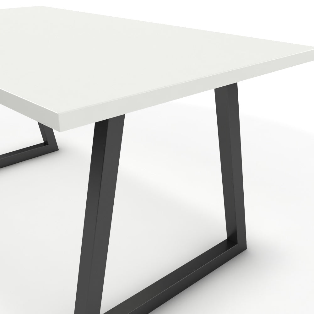 Étkezőasztal - Bala fekete lábbal - Alpesi fehér, méret: 160x90