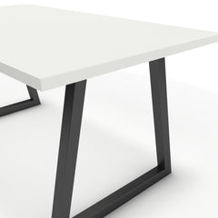 Étkezőasztal - Bala fekete lábbal - Alpesi fehér, méret: 160x90