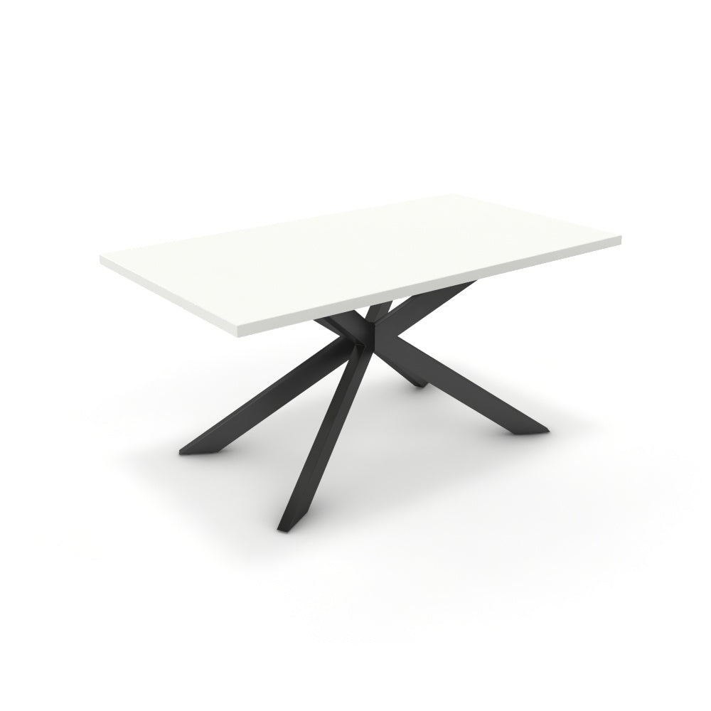 Étkezőasztal - Jama fekete lábbal - Alpesi fehér, méret: 160x90