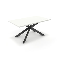 Étkezőasztal - Jama fekete lábbal - Alpesi fehér, méret: 160x90