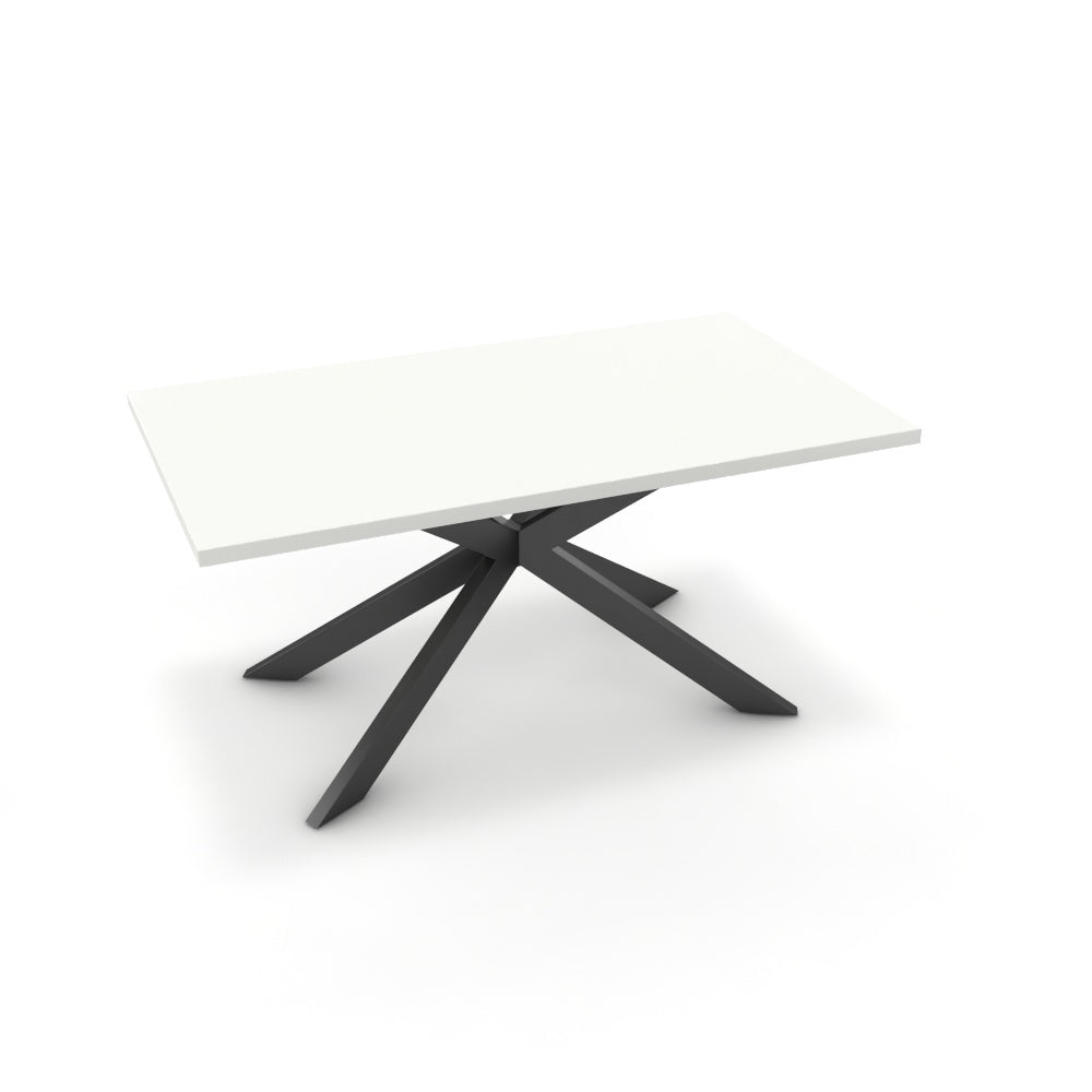 Étkezőasztal - Jama fekete lábbal - Alpesi fehér, méret: 160x90
