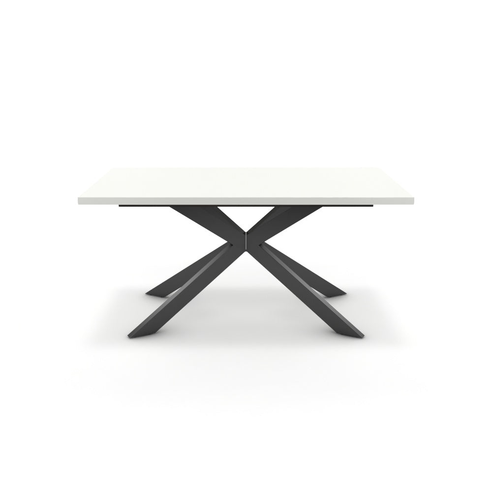 Étkezőasztal - Jama fekete lábbal - Alpesi fehér, méret: 160x90