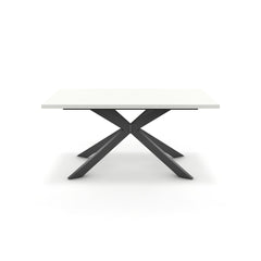Étkezőasztal - Jama fekete lábbal - Alpesi fehér, méret: 160x90