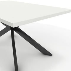 Étkezőasztal - Jama fekete lábbal - Alpesi fehér, méret: 160x90