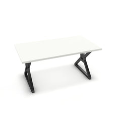 Étkezőasztal - Mandira fekete lábbal - Alpesi fehér, méret: 160x90