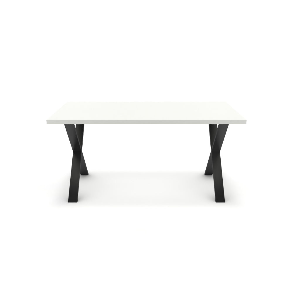 Étkezőasztal - Préma fekete lábbal - Alpesi fehér, méret: 160x90
