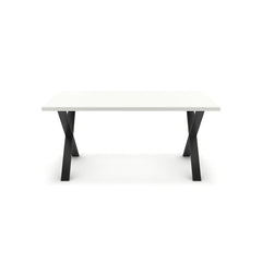 Étkezőasztal - Préma fekete lábbal - Alpesi fehér, méret: 160x90