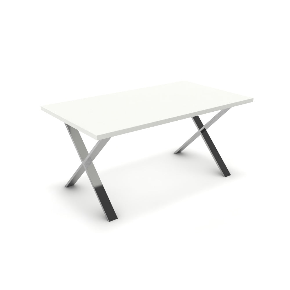 Étkezőasztal - Préma króm lábbal - Alpesi fehér, méret: 160x90