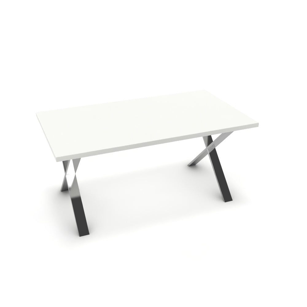 Étkezőasztal - Préma króm lábbal - Alpesi fehér, méret: 160x90