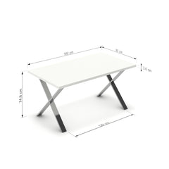 Étkezőasztal - Préma króm lábbal - Alpesi fehér, méret: 160x90