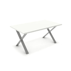 Étkezőasztal - Préma festett ezüst lábbal - Alpesi fehér, méret: 160x90