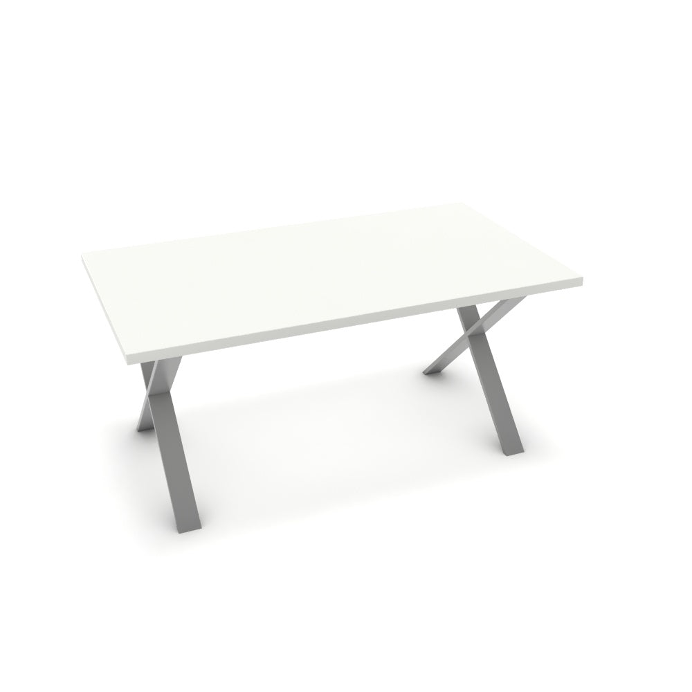 Étkezőasztal - Préma festett ezüst lábbal - Alpesi fehér, méret: 160x90