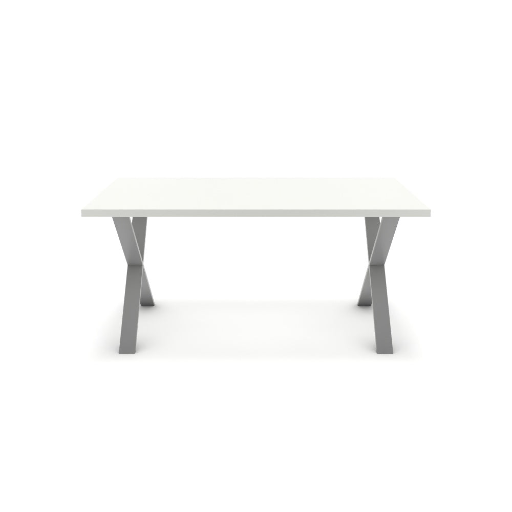 Étkezőasztal - Préma festett ezüst lábbal - Alpesi fehér, méret: 160x90