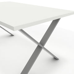 Étkezőasztal - Préma festett ezüst lábbal - Alpesi fehér, méret: 160x90