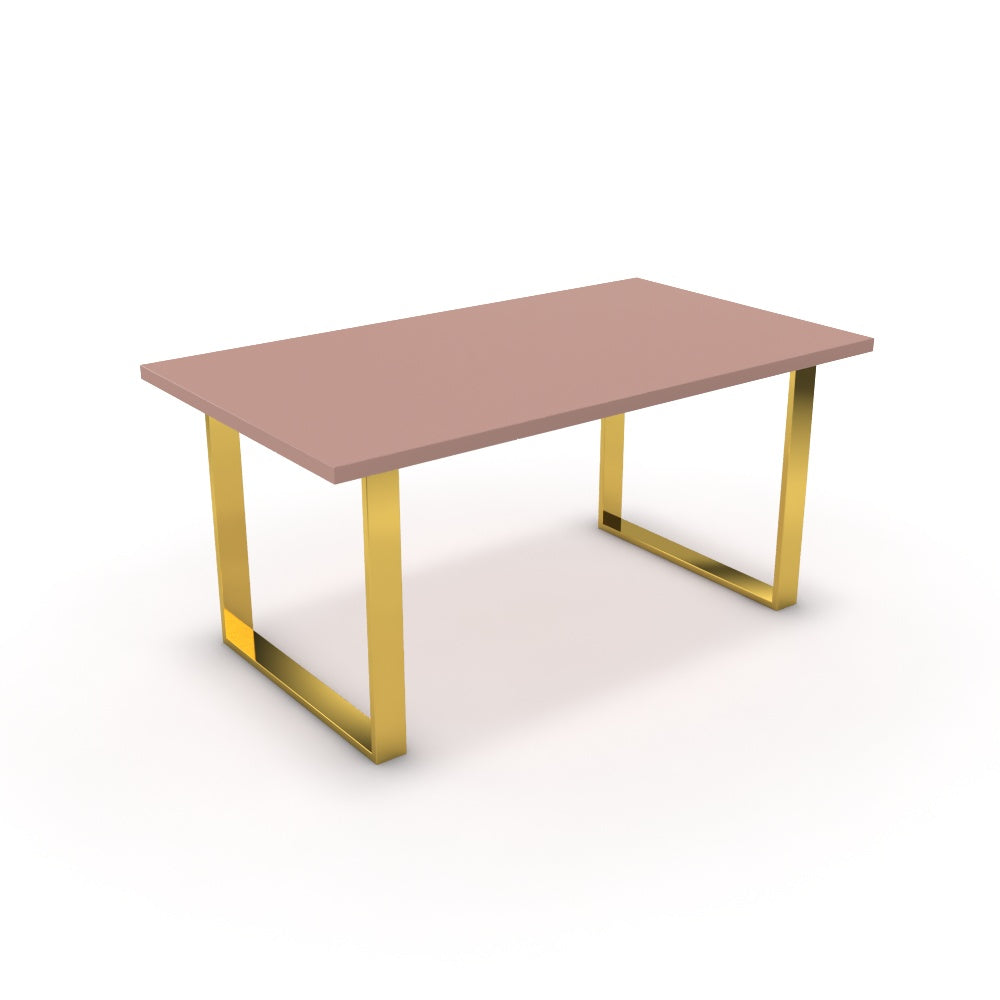 Étkezőasztal - Antara arany lábbal - Antik rózsaszín, méret: 160x90