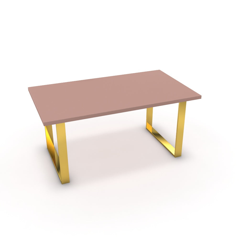 Étkezőasztal - Antara arany lábbal - Antik rózsaszín, méret: 160x90