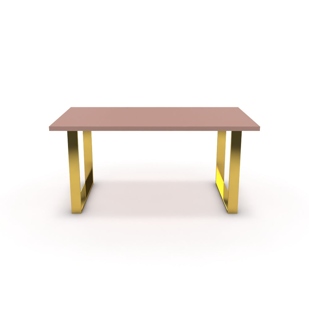 Étkezőasztal - Antara arany lábbal - Antik rózsaszín, méret: 160x90