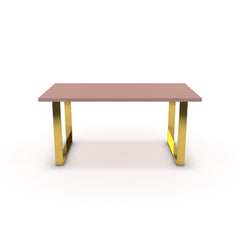 Étkezőasztal - Antara arany lábbal - Antik rózsaszín, méret: 160x90