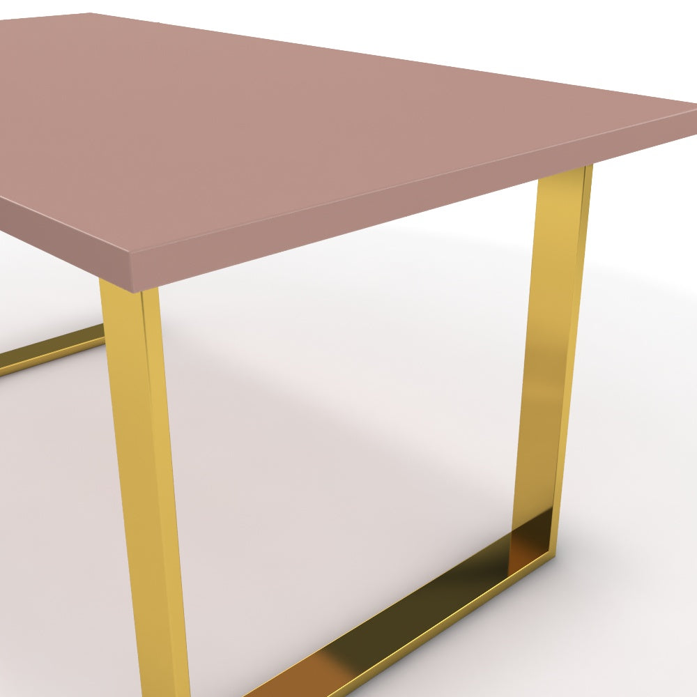 Étkezőasztal - Antara arany lábbal - Antik rózsaszín, méret: 160x90