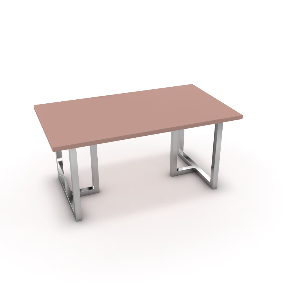 Étkezőasztal - Asara króm lábbal - Antik rózsaszín, méret: 160x90