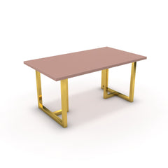 Étkezőasztal - Asara arany lábbal - Antik rózsaszín, méret: 160x90