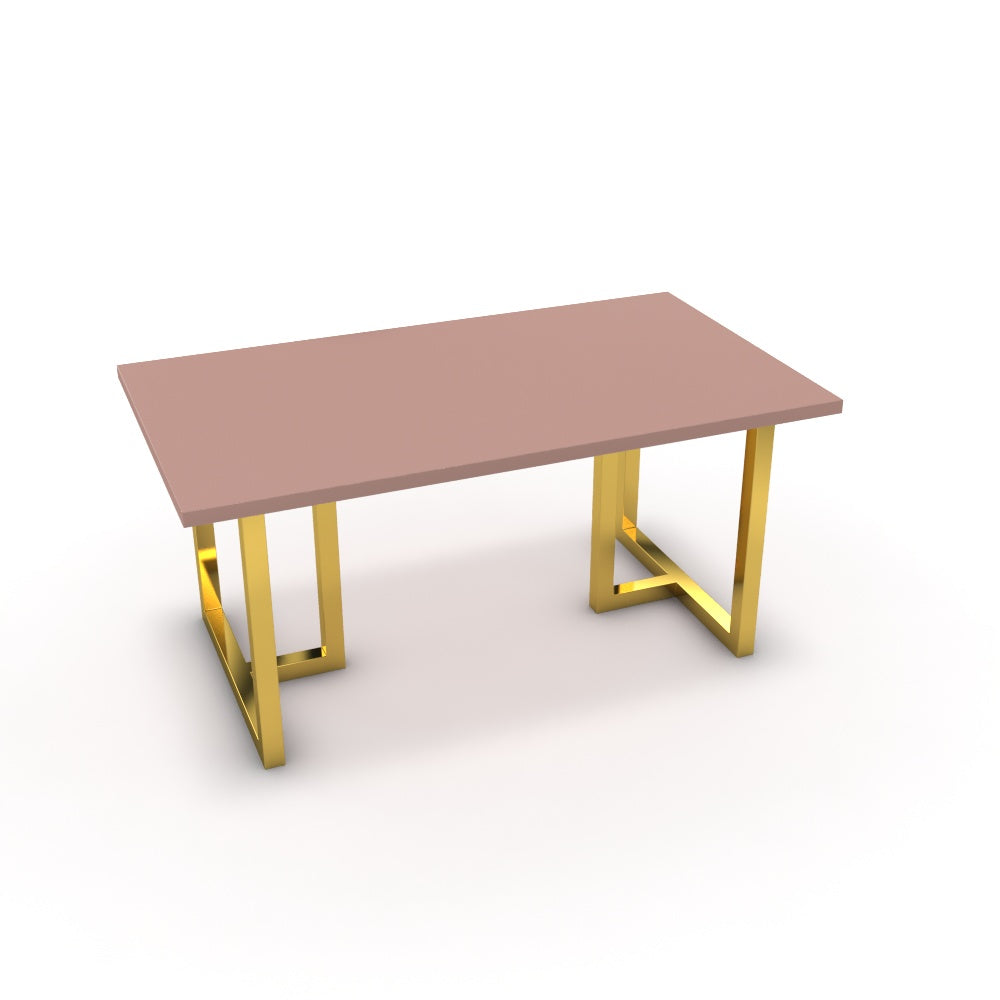 Étkezőasztal - Asara arany lábbal - Antik rózsaszín, méret: 160x90