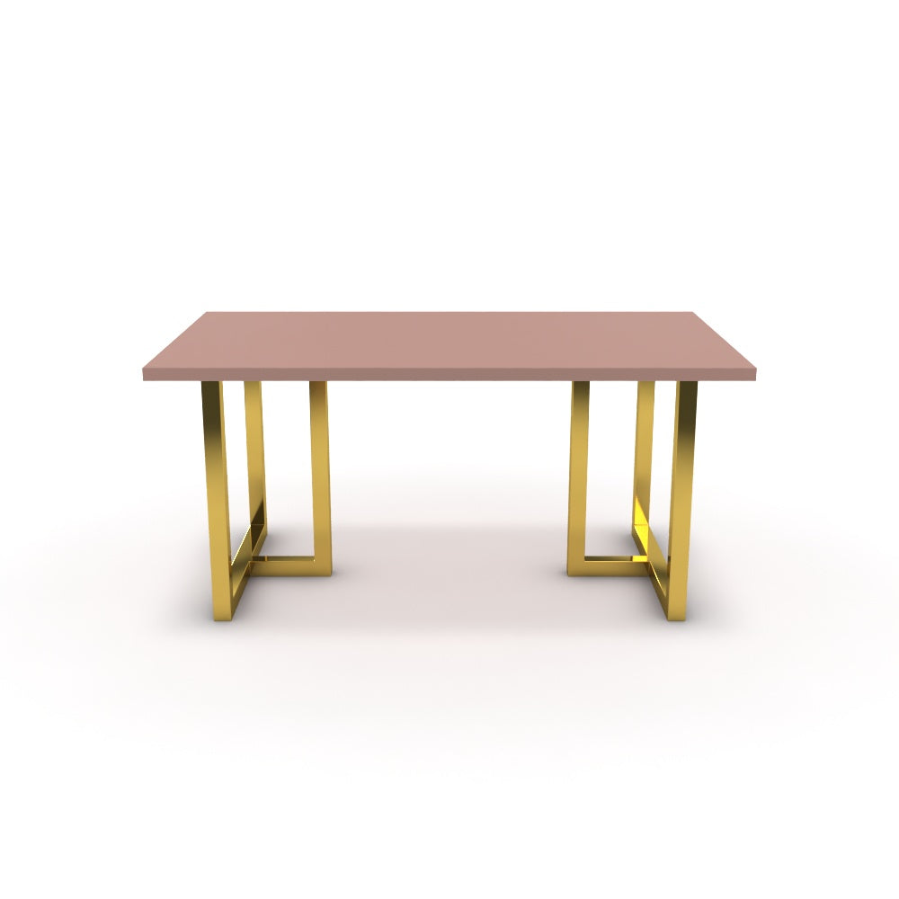 Étkezőasztal - Asara arany lábbal - Antik rózsaszín, méret: 160x90