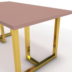 Étkezőasztal - Asara arany lábbal - Antik rózsaszín, méret: 160x90