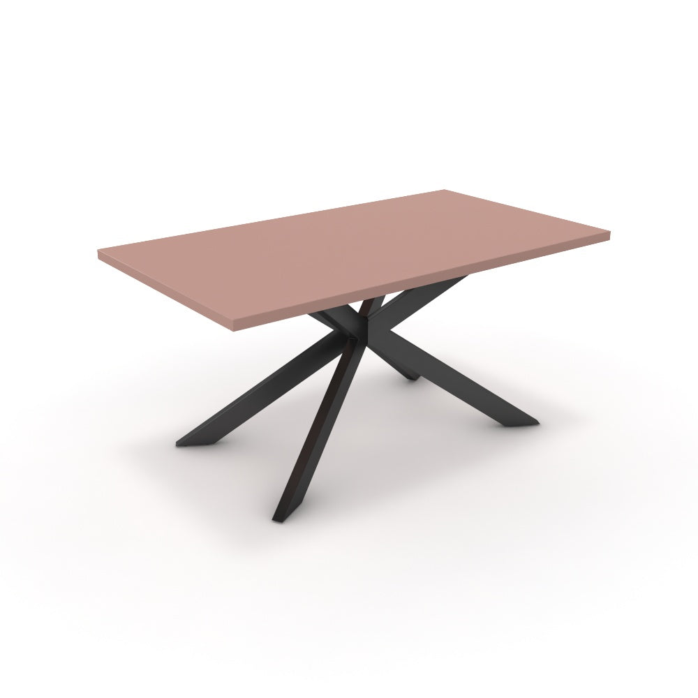 Étkezőasztal - Jama fekete lábbal - Antik rózsaszín, méret: 160x90